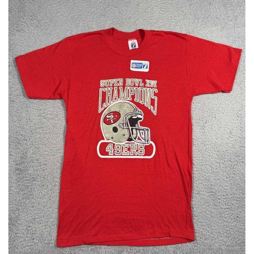Vintage 90s Logo 7 San Francisco‎ 49ers Super Bowl Champions NFL T-Shirt Mens M
